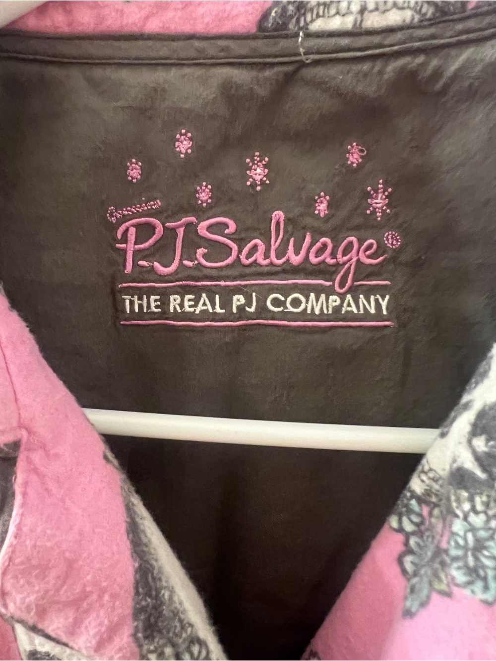 P.J. Salvage Women’s Pink Floral Skull Flannel Cotton Pajama Set Small - Picture 7 of 8